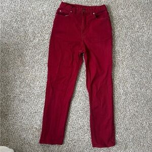 Liz Claiborne Crazy Horse High Rise Skinny Red Jeans Denim Casual 6